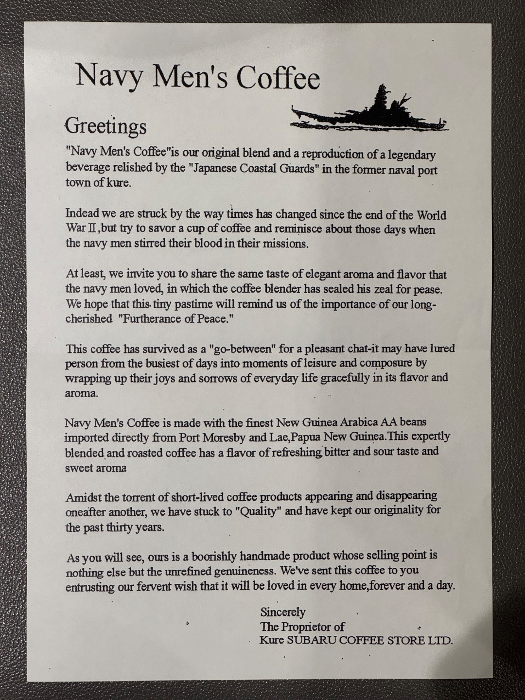海軍咖啡

仲以為有得坐低飲咖啡添。其實主要係買咖啡豆。 - The “Navy Men’s Coffee” Story